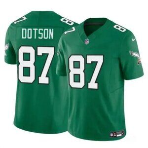 Mens Youths Kids Womens Jahan Dotson Kelly Green Vapor Stitched Jersey